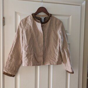 Linen Beaded Jacket-Petite